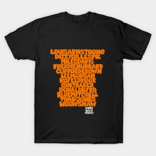 Jazz Legends in Type: The Trumpet Players T-Shirt